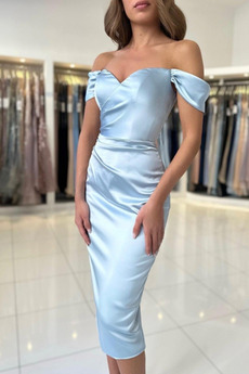 Robe de cocktail Près du corps Manche Courte Ballon Elégant Glissière