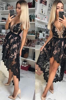 Robe de cocktail Glamour Médium Perle Naturel taille Dentelle