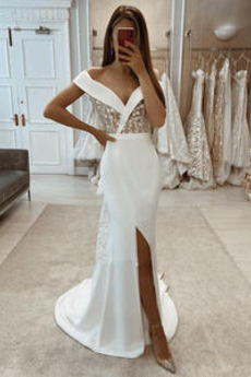 Robe de mariée Soie Sans Manches Train de balayage Mancheron