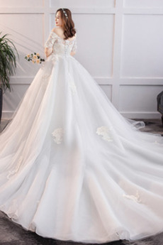 Robe de mariée Manche Courte Organza Formelle Lacez vers le haut