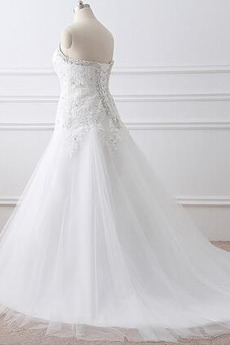 Robe de mariée Laçage Dentelle Printemps Cathédrale Naturel taille