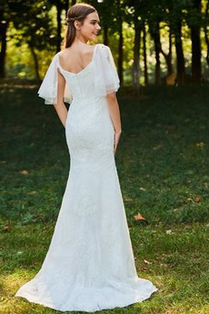 Robe de mariée Près du corps Taille chute Automne Fermeture à glissière