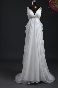 Robe de mariée taille haut Taille haute Glissière De plein air