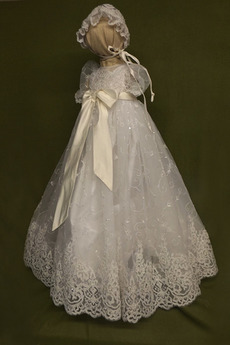 Robe de fille de fleur Princesse Dentelle Cérémonie Ceinture en Étoffe