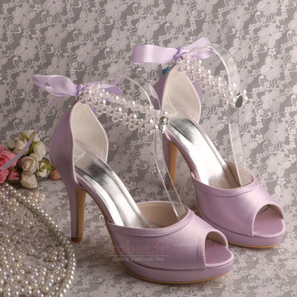 Chaussures de mariée talon aiguille sandales à bout ouvert chaussures de demoiselle d'honneur - Page 5