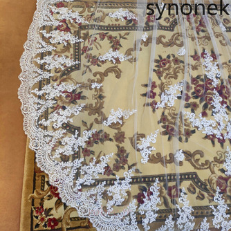 Voile de mariée en dentelle de mariage avec peigne traînant voile voile blanc dentelle voile ivoire - Page 4