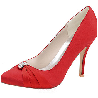 Chaussures de mariage pointues féminines mode chaussures à talons hauts en satin strass - Page 6