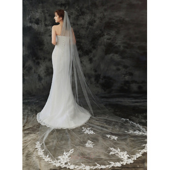 Voile de mariée 3M monocouche avec peigne à cheveux et voile de dentelle délicat - Page 1