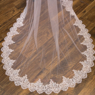 Longue Voile De Mariée En Dentelle De Paillettes Voile De Traînage 3M Long Peigne En Métal - Page 5