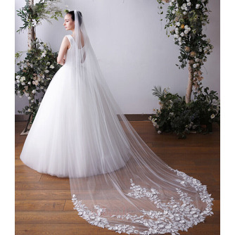 Voile de pétale tridimensionnel 3 mètres de long voile de chapelle voile de mariage mariée - Page 1