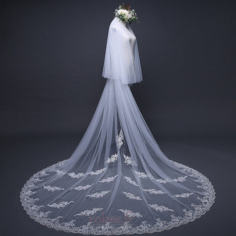 Mariage traînant s'allonger le voile exquis voile de dentelle du voile de dentelle nuptiale voile cathédrale - Page 3