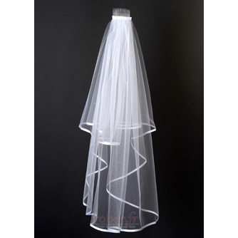 Satin liseret voile court mariage voile simple - Page 2