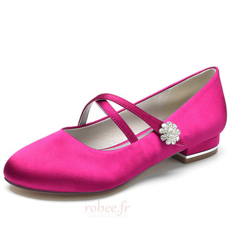 Bout rond strass chaussures de ballerine de mariage chaussures habillées chics pour la fête de mariage chaussures de mariage quotidiennes - Page 9