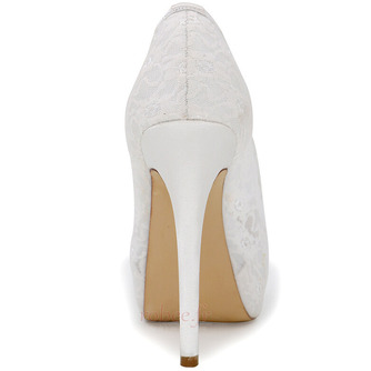 Chaussures de mariage en dentelle blanc talons hauts plate-forme sandales chaussures de banquet chaussures de mariée - Page 4