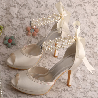 Chaussures de mariée talon aiguille sandales à bout ouvert chaussures de demoiselle d'honneur - Page 2