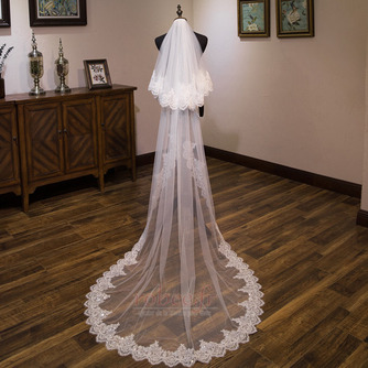 Longue Voile De Mariée En Dentelle De Paillettes Voile De Traînage 3M Long Peigne En Métal - Page 1