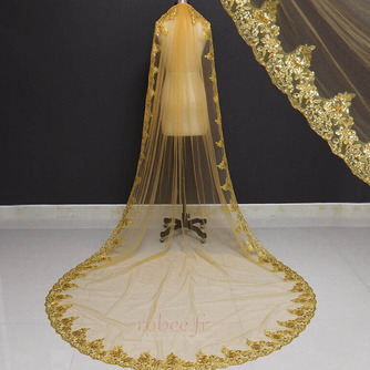 Voile de mariée paillettes d'or 3M dentelle voile de mariée paillette cathédrale - Page 3