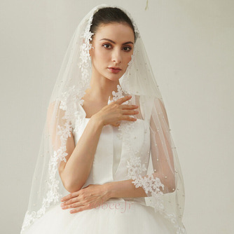 Voile de mariée en perles Voile court en dentelle Voile de mariage nuptiale - Page 5