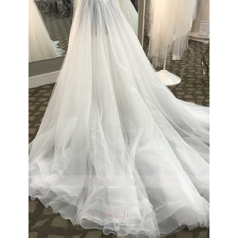 Jupe Amovible pour Robe de Mariée Organza Chapel Train Fente Avant Train Amovible pour la Mariée - Page 2