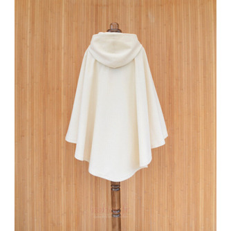Manteau de manteau de laine de cachemire ivoire, manteau de mariage blanc, manteau de mariage blanc avec capuche - Page 4