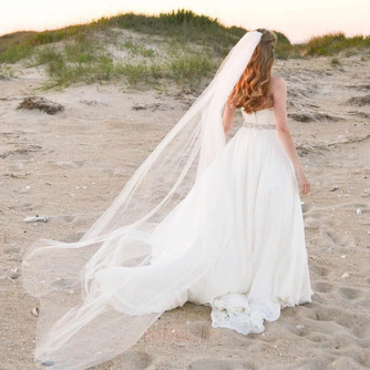 Accessoires de robe de mariée voile blanc nu voile simple traînant de mariage - Page 3