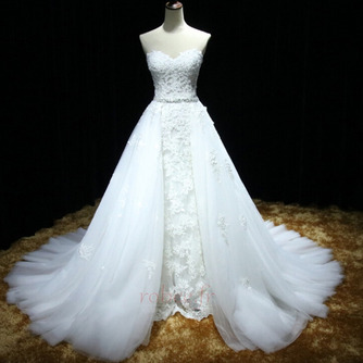 jupe de mariée robes de mariée en dentelle détachables avec jupe amovible tulle robes de mariée détachables train jupe détachable - Page 3