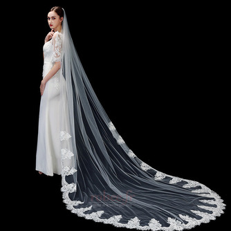 Voile de mariée blanc pur ivoire Applique de dentelle haut de gamme 3 mètres de long accessoires de mariage - Page 2