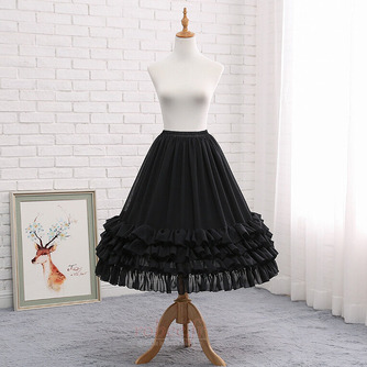 Black chiffon underskirt, bridal long crinoline, cosplay prom dress chiffon underskirt, puffy skirt, Lolita midi skirt - Page 4