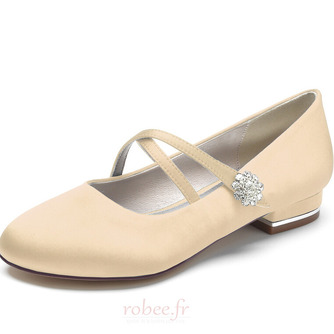 Bout rond strass chaussures de ballerine de mariage chaussures habillées chics pour la fête de mariage chaussures de mariage quotidiennes - Page 11