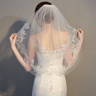 Mariée courte voile avec peigne voile délicat dentelle dentelle voile accessoires de mariage - Page 3