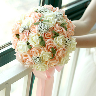 30 bouquets de demoiselles d'honneur mariages de mariage fleurs de simulation de rose de couleur champagne - Page 1