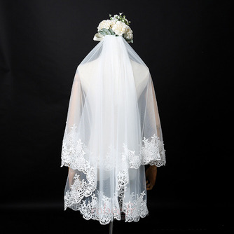 Voile de mariage élégant voile court véritable voile photo une couche de voile de mariée ivoire blanc - Page 5