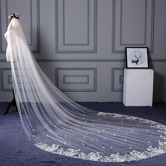 Voile de mariée en dentelle traînante surdimensionné voile de mariée pas cher beau voile - Page 3