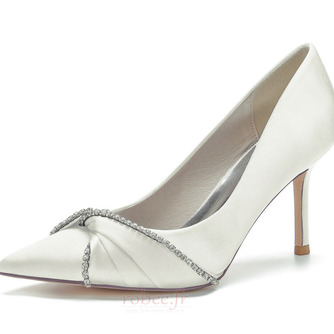 Chaussures de fête de mariage bout pointu talons hauts sexy pompes à bout pointu en satin - Page 12
