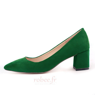 Printemps été bout pointu chaussures à talons épais mode chaussures simples en daim talons hauts - Page 1