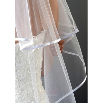 Satin liseret voile court mariage voile simple - Page 4