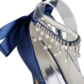 Perle strass talons hauts chaussures de demoiselle d'honneur de mariage talons hauts de mariée - Page 2