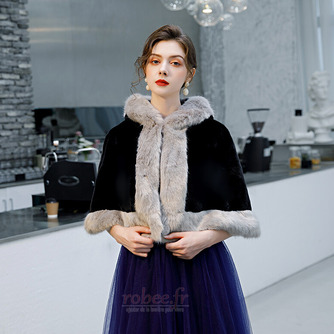 Robe de mariée mariage manteau épais manteau châle noir - Page 3