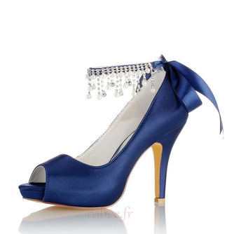 Perle strass talons hauts chaussures de demoiselle d'honneur de mariage talons hauts de mariée - Page 1