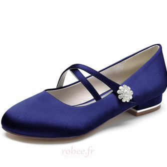 Bout rond strass chaussures de ballerine de mariage chaussures habillées chics pour la fête de mariage chaussures de mariage quotidiennes - Page 10