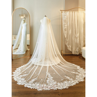 Voile de mariée grand voile traînant accessoires de voile de mariage en dentelle rétro - Page 1