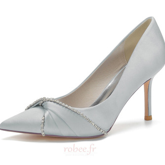 Chaussures de fête de mariage bout pointu talons hauts sexy pompes à bout pointu en satin - Page 13