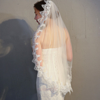 Voile de dentelle rétro mariée mariage voile court voile simple coiffure - Page 1
