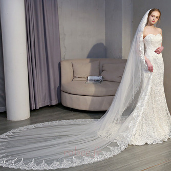 Mariée mariage voile dentelle traînant voile cathédrale luxe voile - Page 5