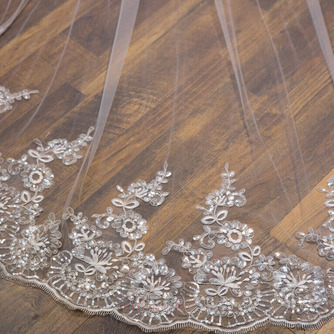 Accessoires de mariage voile de fuite de mariée voile avec peigne à cheveux voile de dentelle à paillettes de 3 mètres de long - Page 4