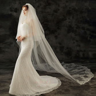Dentelle traînante voile robe de mariée coiffure mariée dentelle voile accessoires de mariage - Page 4