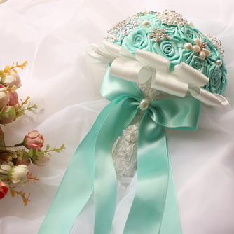 Plein de perle de diamant bricolage main tenant des fleurs avec bouquet de fleurs ruban pour la mariée. - Page 2