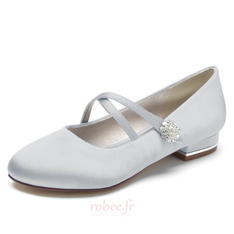 Bout rond strass chaussures de ballerine de mariage chaussures habillées chics pour la fête de mariage chaussures de mariage quotidiennes - Page 12