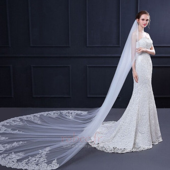 Voile de dentelle de paillettes exquise longue queue voile de mariage mariée voile pas cher - Page 3