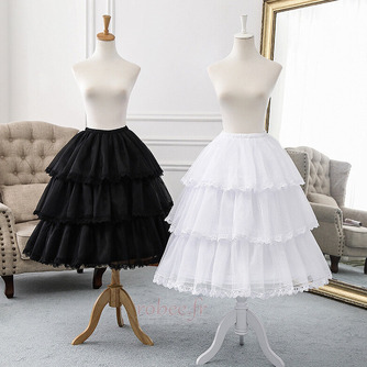 Jupon bouffant Lolita, cerceau réglable Cosplay, Jupon à 3 couches avec bord en dentelle, longueur réglable - Page 1